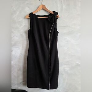 Jessica Howard Women's Sleeveless Sheath Dress Rhinestone Trim Bow  Shoulder 12